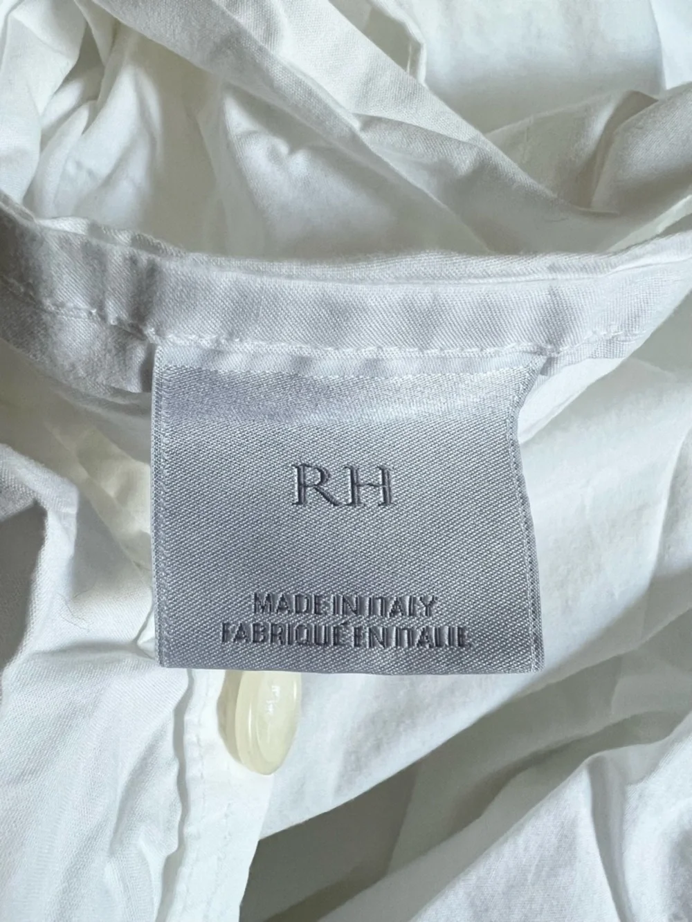 RH White Italian Cotton Duvet Cover California King Restoration Hardware Percale